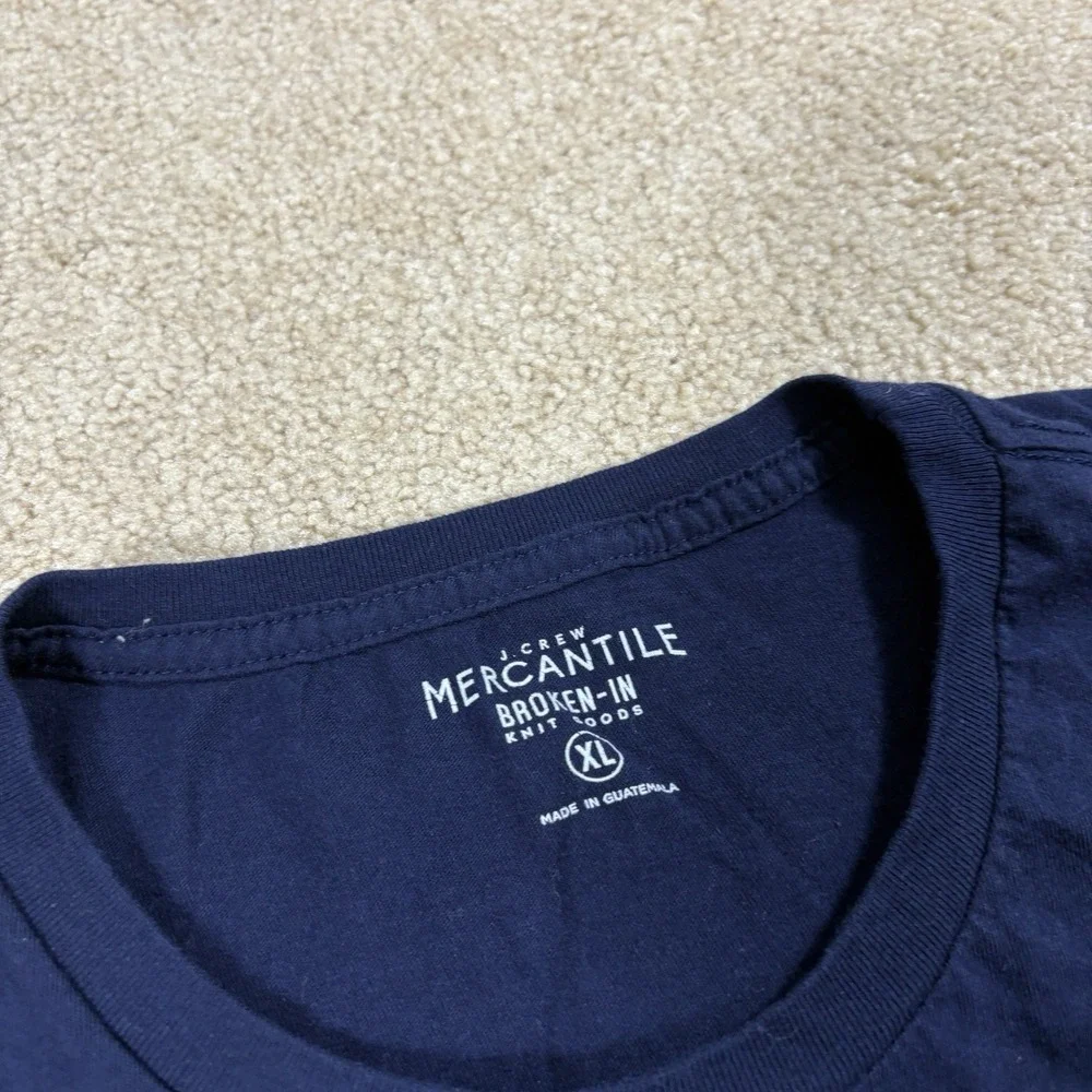 J.Crew Broken-In Long Sleeve Tee Blue Cotton Casual Basics XL Casual
